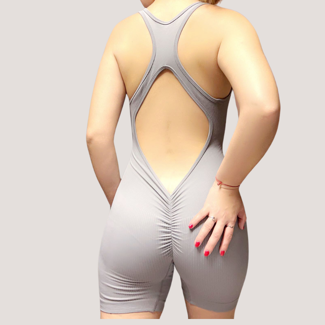 Short Sleeve Jumpsuit Booty Push-Up